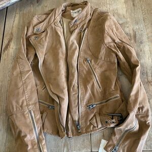 We the Free Faux suede leather Camel Leather Jacket